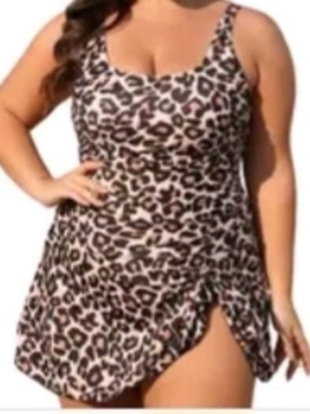 Leopard Print Swim Dress - Plus Size Women's Swim